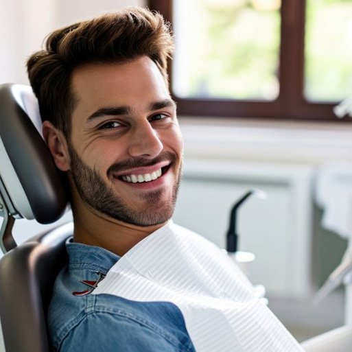 a patient smiling after receiving a dental bridge