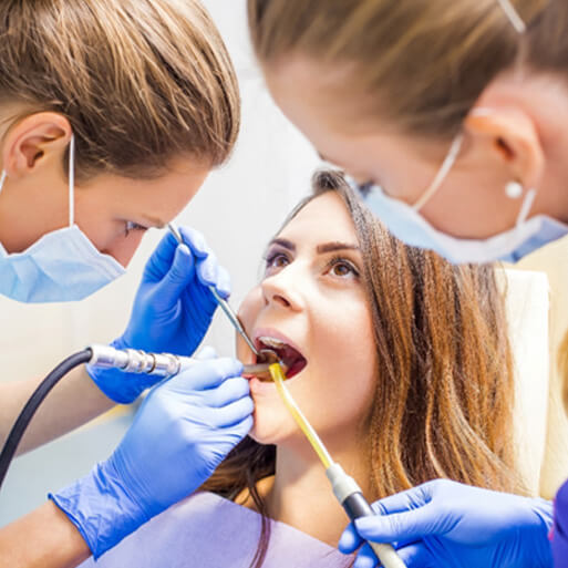 Woman in the dental chair