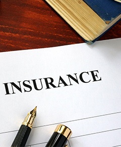 Dental insurance form on a table